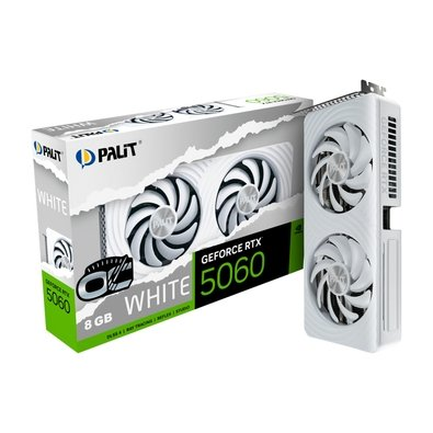 Placa de Video Palit GeForce RTX 5060 WHITE OC 8GB GDDR7 128bit 3-DP e HDMI - NE75060U19P1-GB2063M Placa de Video Palit GeForce RTX 5060 WHITE OC 8GB GDDR7 128bit 3-DP e HDMI - NE75060U19P1-GB2063M