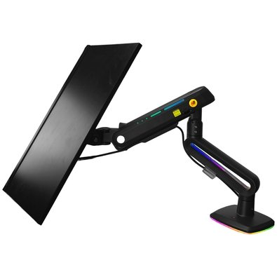 Suporte de Mesa Articulado Gamer para Monitor de 32" a 60" North Bayou, com Pistão a Gás, RGB, Preto - F6 NB Suporte de Mesa Articulado Gamer para Monitor de 32" a 60" North Bayou, com Pistão a Gás, RGB, Preto - F6 NB
