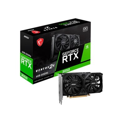 Placa de Video MSI GeForce RTX 3050 Ventus OC 2X, 6GB, GDDR6, 96-bit, 912-V812-060 Placa de Video MSI GeForce RTX 3050 Ventus OC 2X, 6GB, GDDR6, 96-bit, 912-V812-060