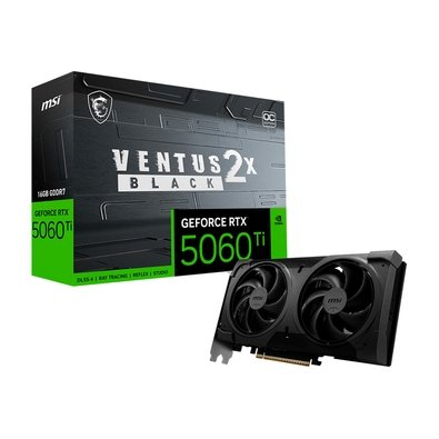Placa de Video MSI GeForce RTX 5060 TI 16Gb Ventus OC Black Plus 2X 128 Bits HDMI/3X DP - 912-V535-088 Placa de Video MSI GeForce RTX 5060 TI 16Gb Ventus OC Black Plus 2X 128 Bits HDMI/3X DP - 912-V535-088