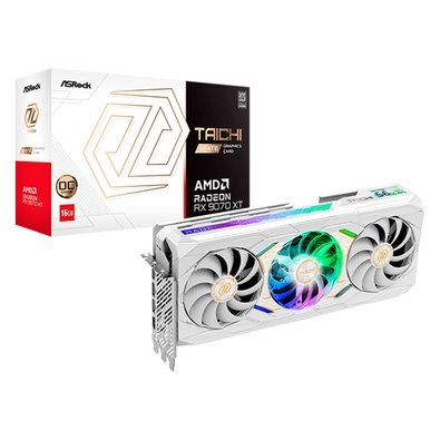 Placa de Vídeo Asrock RX 9070 XT Taichi White OC AMD Radeon, 16GB, GDDR6, 256Bits - RX9070XT TCW 16GO Placa de Vídeo Asrock RX 9070 XT Taichi White OC AMD Radeon, 16GB, GDDR6, 256Bits - RX9070XT TCW 16GO
