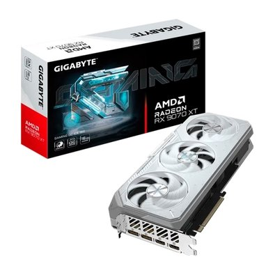 Placa de Vídeo Gigabyte RX 9070 XT Gaming OC ICE AMD Radeon, 16GB, GDDR6, RGB, Branca - GV-R907XGAMINGOCICE-16GD Placa de Vídeo Gigabyte RX 9070 XT Gaming OC ICE AMD Radeon, 16GB, GDDR6, RGB, Branca - GV-R907XGAMINGOCICE-16GD