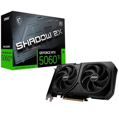 Placa De Vídeo MSI GeForce RTX 5060 Ti Shadow 2X OC Plus, Nvidia, 8GB, GDDR7, 128-Bit - G506T-8S2CP Placa De Vídeo MSI GeForce RTX 5060 Ti Shadow 2X OC Plus, Nvidia, 8GB, GDDR7, 128-Bit - G506T-8S2CP