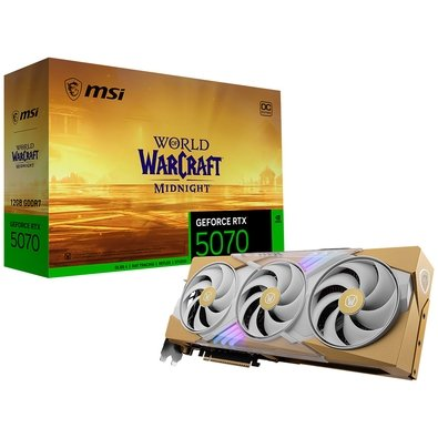 Placa De Vídeo MSI RTX 5070 World Of Warcraft Midnight Light Edition OC NVIDIA GeForce, 12GB, GDDR7, 192-Bit, RGB - RTX 5070 12GB Placa De Vídeo MSI RTX 5070 World Of Warcraft Midnight Light Edition OC NVIDIA GeForce, 12GB, GDDR7, 192-Bit, RGB - RTX 5070 12GB