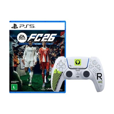 Kit Controle Dual Sense Edição Limitada Marathon, Branco + EA Sports FC 26 PS5 Kit Controle Dual Sense Edição Limitada Marathon, Branco + EA Sports FC 26 PS5