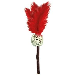 Brinquedo Stick Matatabi Com Bola e Pena Jambo Vermelho - Único Brinquedo Stick Matatabi Com Bola e Pena Jambo Vermelho - Único