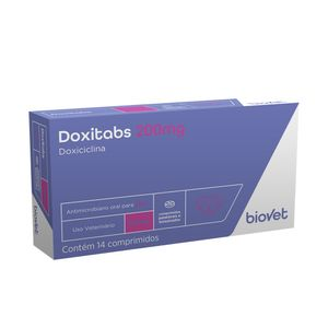 Antimicrobiano Doxitabs 200mg Biovet - 14 comprimidos Antimicrobiano Doxitabs 200mg Biovet - 14 comprimidos
