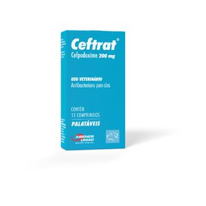 Antibiótico Ceftrat 200mg para Cães - 12 comprimidos Antibiótico Ceftrat 200mg para Cães - 12 comprimidos