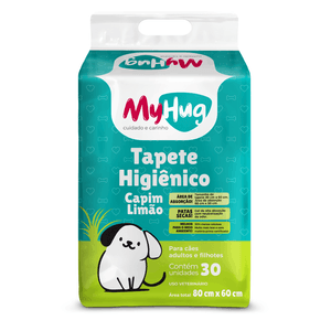 Tapete Higiênico MyHug Capim Limão 80x60cm - 30 unidades