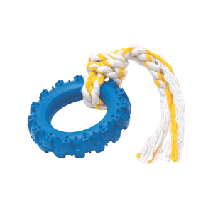 Brinquedo Pneu Off Road com Corda Tudo Pet Azul Brinquedo Pneu Off Road com Corda Tudo Pet Azul