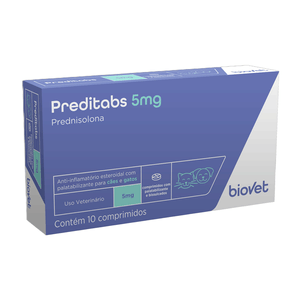 Preditabs 5 mg Anti-inflamatório para Cães e Gatos - 10 comprimidos Preditabs 5 mg Anti-inflamatório para Cães e Gatos - 10 comprimidos