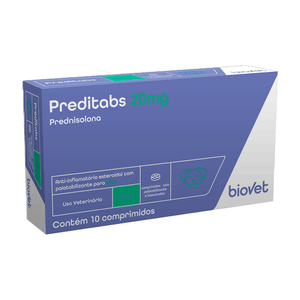Preditabs 20 mg Anti-inflamatório para Cães - 10 comprimidos Preditabs 20 mg Anti-inflamatório para Cães - 10 comprimidos