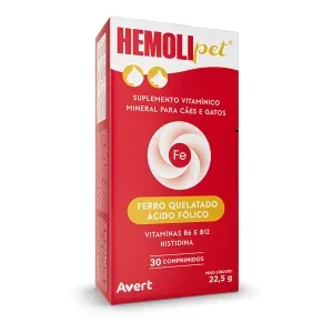 Hemolipet Suplemento para Cães e Gatos Avert - 30 comprimidos Hemolipet Suplemento para Cães e Gatos Avert - 30 comprimidos