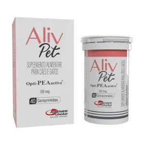 Suplemento para Cães e Gatos Aliv Pet 50mg - 40 Comprimidos Suplemento para Cães e Gatos Aliv Pet 50mg - 40 Comprimidos