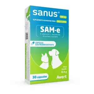 Sanus 200 mg para Cães e Gatos Avert - 30 cápsulas Sanus 200 mg para Cães e Gatos Avert - 30 cápsulas