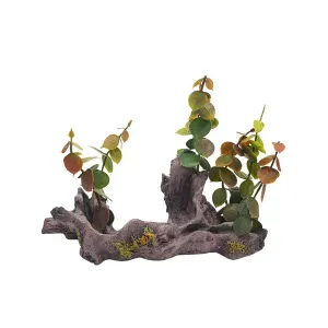 Enfeite para Aquário Tronco com Plantas Aquária - Único