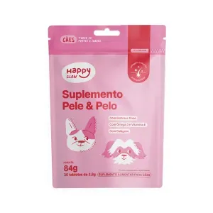 Suplemento Happy Glow Pele e Pelo para Cães Happy Med - 84 g Suplemento Happy Glow Pele e Pelo para Cães Happy Med - 84 g