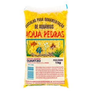 Cascalho para Aquário Quartzo Nº 2 Aqua Pedras Amarelo Gema - 1 kg