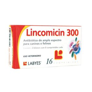 Antibiótico Lincomicin 300 para Cães e Gatos - 16 comprimidos Antibiótico Lincomicin 300 para Cães e Gatos - 16 comprimidos