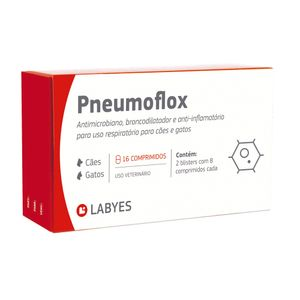 Antibiótico Pneumoflox Labyes para cães e gatos - 16 comprimidos Antibiótico Pneumoflox Labyes para cães e gatos - 16 comprimidos