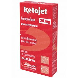 Ketojet 20mg Anti-inflamatório para Cães e Gatos - 10 comprimidos Ketojet 20mg Anti-inflamatório para Cães e Gatos - 10 comprimidos