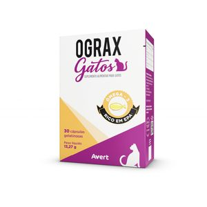 Ograx Gatos Suplemento Alimentar Avert - 30 cápsulas Ograx Gatos Suplemento Alimentar Avert - 30 cápsulas