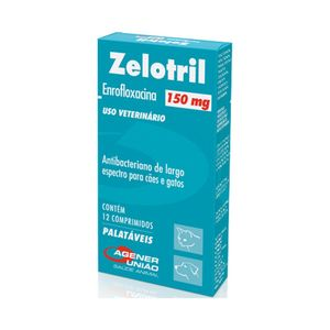 Zelotril 150mg Antibacteriano para Cães e Gatos - 12 comprimidos Zelotril 150mg Antibacteriano para Cães e Gatos - 12 comprimidos
