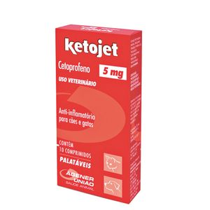 Ketojet 5mg Anti-inflamatório para Cães e Gatos - 10 comprimidos Ketojet 5mg Anti-inflamatório para Cães e Gatos - 10 comprimidos