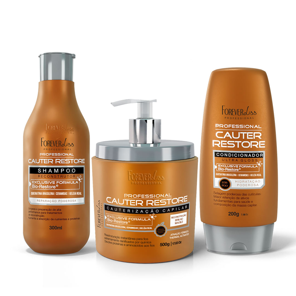 Kit Cauterização Capilar Cauter Restore Forever Liss Kit Cauterização Capilar Cauter Restore Forever Liss