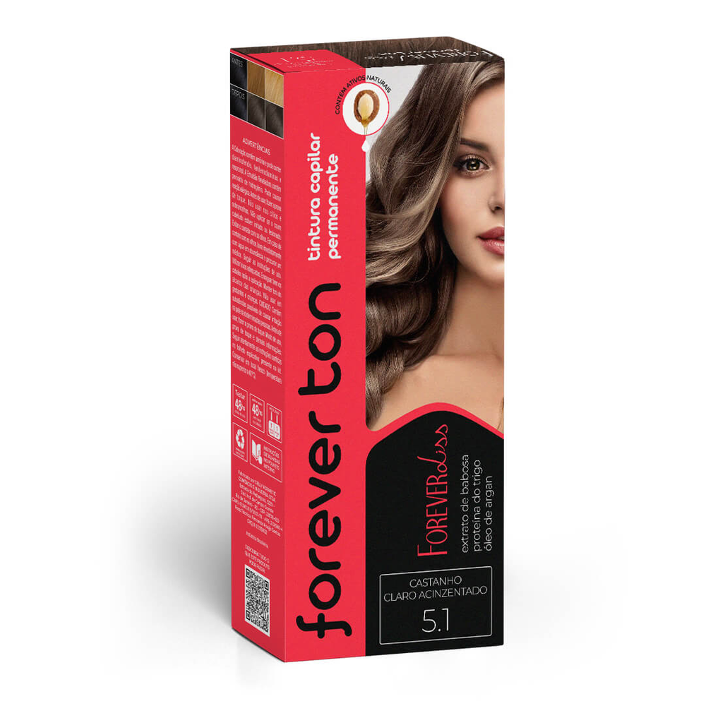 Tinta de Cabelo Castanho Claro Acinzentado 5.1 Forever Ton Tinta de Cabelo Castanho Claro Acinzentado 5.1 Forever Ton
