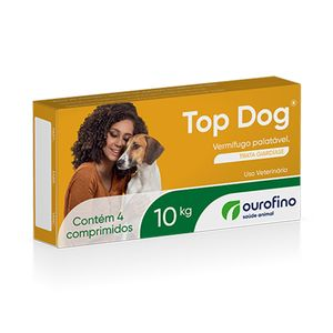 Vermífugo Top Dog para Cães 10kg - 4 comprimidos Vermífugo Top Dog para Cães 10kg - 4 comprimidos