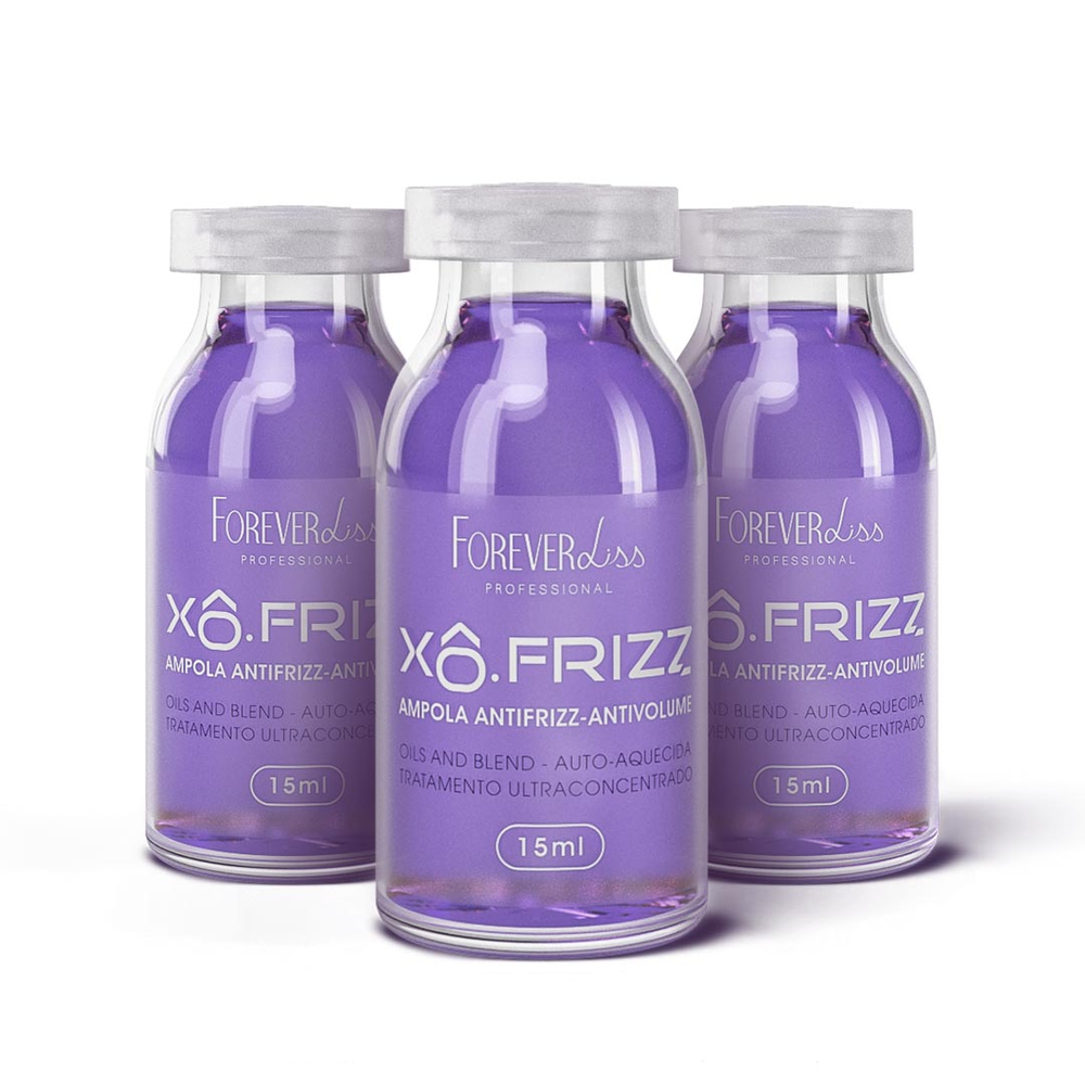 Combo com 3 Ampolas para Cabelo Xô Frizz Forever Liss 15ml Combo com 3 Ampolas para Cabelo Xô Frizz Forever Liss 15ml