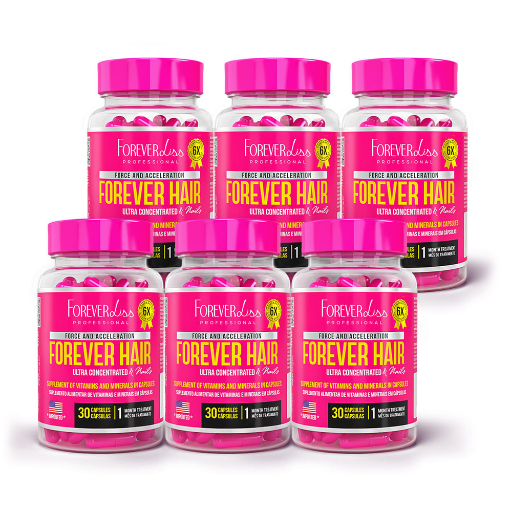 Combo Tratamento 6 Meses Forever Hair Crescimento Capilar Combo Tratamento 6 Meses Forever Hair Crescimento Capilar