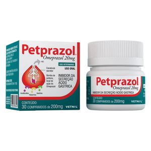 Petprazol 20mg Antiácido para cães e Gatos - 30 cápsulas Petprazol 20mg Antiácido para cães e Gatos - 30 cápsulas