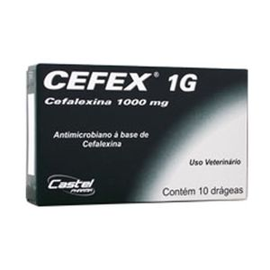 Cefex 1g Antimicrobiano para Cães - 10 drágeas Cefex 1g Antimicrobiano para Cães - 10 drágeas