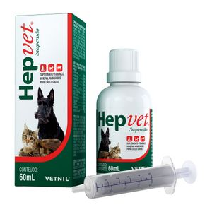 Hepvet Suspensão Suplemento Cães e Gatos - 60 ml Hepvet Suspensão Suplemento Cães e Gatos - 60 ml