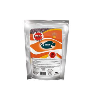 Ração Básica para Peixes Ornamentais Bits Alho Média Mega Food
