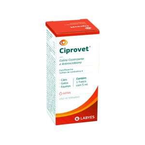 Ciprovet Colírio para Cães e Gatos - 5 ml Ciprovet Colírio para Cães e Gatos - 5 ml