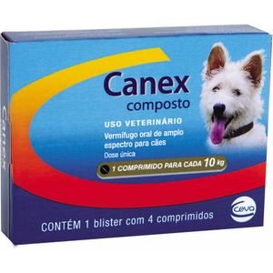 Vermífugo Canex Composto para Cães - 4 comprimidos Vermífugo Canex Composto para Cães - 4 comprimidos