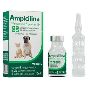 Ampicilina Injetável Antibiótico Bactericida - 2 g Ampicilina Injetável Antibiótico Bactericida - 2 g