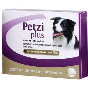 Vermífugo Petzi Plus 700mg Ceva - 4 Comprimidos Vermífugo Petzi Plus 700mg Ceva - 4 Comprimidos