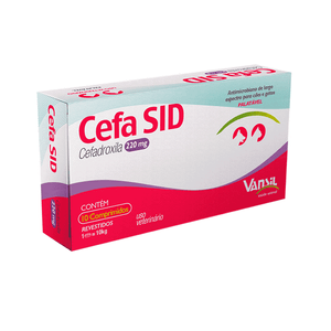 Cefa Sid 220mg Antimicrobiano para Cães e Gatos - 10 comprimidos Cefa Sid 220mg Antimicrobiano para Cães e Gatos - 10 comprimidos