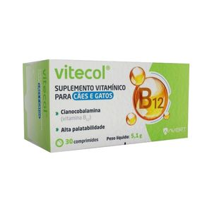 Suplemento Vitamínico para Cães e Gatos Vitecol - 30 comprimidos Suplemento Vitamínico para Cães e Gatos Vitecol - 30 comprimidos