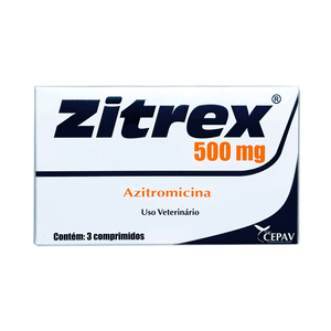 Zitrex 500mg Antimicrobiano para Cães e Gatos Cepav - 3 comprimidos Zitrex 500mg Antimicrobiano para Cães e Gatos Cepav - 3 comprimidos