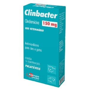 Clinbacter 150mg Antimicrobiano para Cães e Gatos - 14 comprimidos Clinbacter 150mg Antimicrobiano para Cães e Gatos - 14 comprimidos