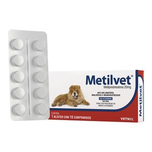 Anti-Inflamatório Metilvet 20mg - 10 comprimidos Anti-Inflamatório Metilvet 20mg - 10 comprimidos