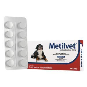 Anti-Inflamatório Metilvet 40mg - 10 comprimidos Anti-Inflamatório Metilvet 40mg - 10 comprimidos