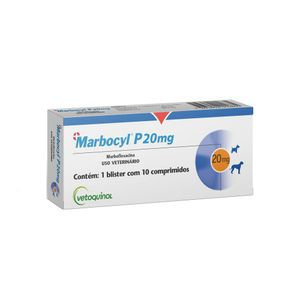 Antibiótico Marbocyl P 20mg para Cães e Gatos - 10 Comprimidos Antibiótico Marbocyl P 20mg para Cães e Gatos - 10 Comprimidos