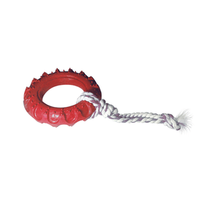 Brinquedo Pneu de Borracha Off Road Dog com Corda Furacão Pet Vermelho - M Brinquedo Pneu de Borracha Off Road Dog com Corda Furacão Pet Vermelho - M