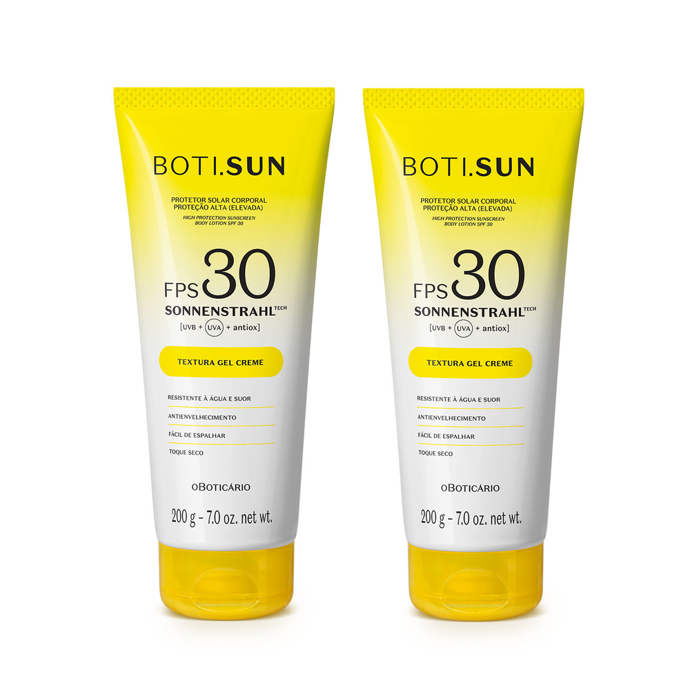Combo BOTI.SUN: Protetor Solar Corporal Gel Creme FPS 30 2x200g Combo BOTI.SUN: Protetor Solar Corporal Gel Creme FPS 30 2x200g